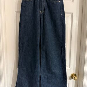 Zara Jeans PantsWide Leg Dark Denim Like New